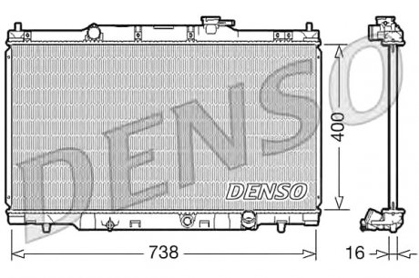 Радіатор, охлаждение двигателя DENSO DRM40011