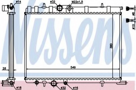 Радіатор системы охлаждения NISSENS Nissens A/S 63502A