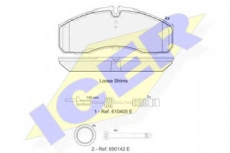 Тормозные колодки дисковые ICER 141499-203 ICER Brakes 141499203