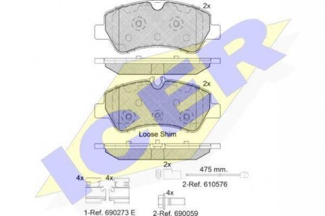Тормозные колодки дисковые ICER 142116-203 ICER Brakes 142116203