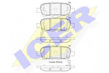 Тормозные колодки дисковые ICER 181901-203 ICER Brakes 181901203
