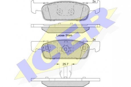 Тормозные колодки дисковые ICER 182115-203 ICER Brakes 182115203