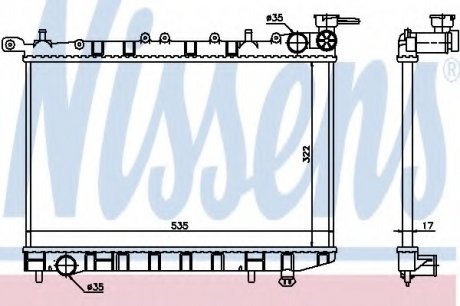 Радиатор системы охлаждения NISSENS Nissens A/S 62974