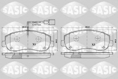 Тормозные колодки, комплект SASIC 6214022