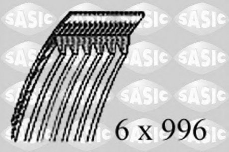Ремінь поликлиновой 6PK996 SASIC 1770075 (фото 1)