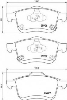 Тормозные колодки дисковые Brembo P23155