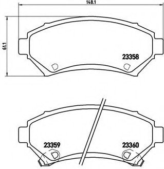 Тормозные колодки дисковые Brembo P59028