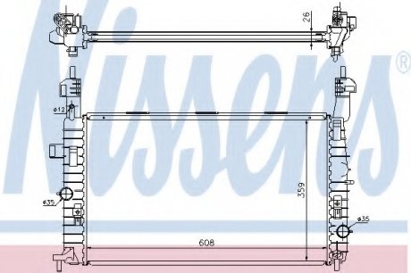 Радіатор OP MERIVA A(03-)1.7 CDTi(+)[OE 1300 254] NISSENS Nissens A/S 63087A