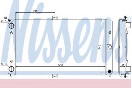 Радіатор охлаждения ВАЗ 2110-2112 (инжектор) Nissens A/S 623552 (фото 1)