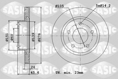 Тормозной диск, комплект SASIC 6106204