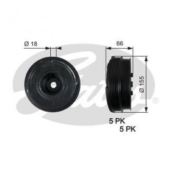 Ременной шкив коленвала GATES Gates Corporation TVD1037