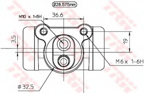 Колесный тормозной цилиндр TRW BWN158