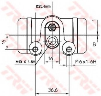 Колесный тормозной цилиндр TRW BWL112