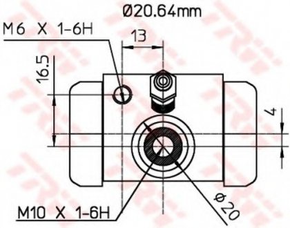 Колесный тормозной цилиндр TRW BWF312