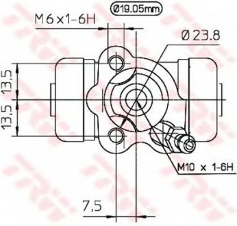 Колесный тормозной цилиндр TRW BWD267