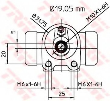 Колесный тормозной цилиндр TRW BWD135