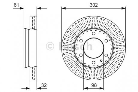 Тормозной диск 0 986 479 V32 BOSCH 0986479V32 (фото 1)