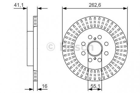 Тормозной диск 0 986 479 V35 BOSCH 0986479V35 (фото 1)