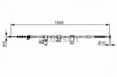 Тормозной трос 1 987 482 306 BOSCH 1987482306