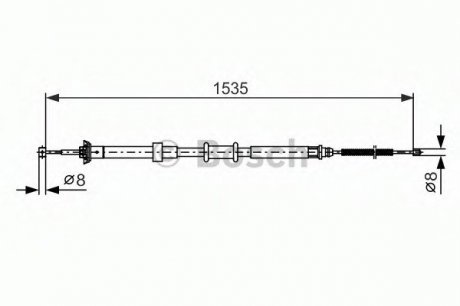 Трос тормозной 1 987 482 393 BOSCH 1987482393