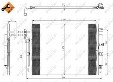 Радіатор кондиционера NRF 350217