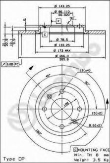 Тормозной диск Brembo 08.2938.24