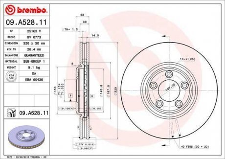 Тормозной диск Brembo 09.A528.11 (фото 1)