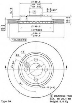 Тормозной диск Brembo 09.A761.11