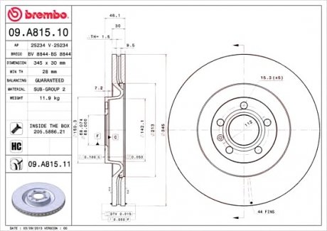 Тормозной диск Brembo 09.A815.11