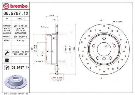 Тормозной диск Brembo 08.9787.1X (фото 1)