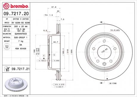 Тормозной диск Brembo 09.7217.21