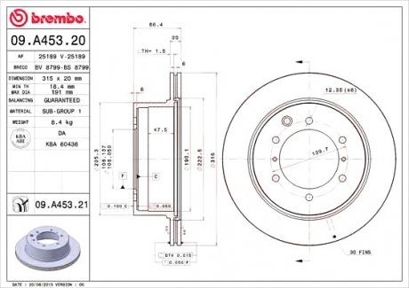 Тормозной диск Brembo 09.A453.21