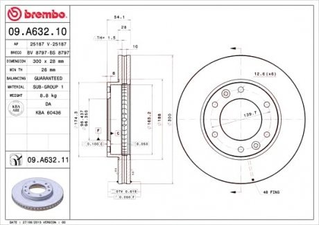 Тормозной диск Brembo 09.A632.11 (фото 1)