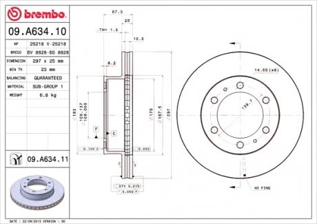 Тормозной диск Brembo 09.A634.10