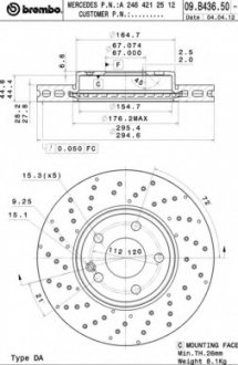Тормозной диск Brembo 09.B436.51 (фото 1)