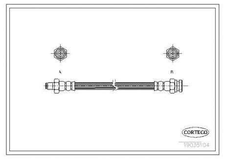 Тормозной шланг CORTECO 19035104