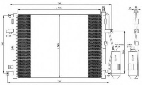 Радиатор кондиционера NRF 35876