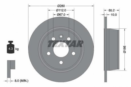 Тормозной диск Textar 92074503