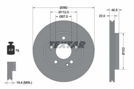 Тормозной диск Textar 92091303 (фото 1)
