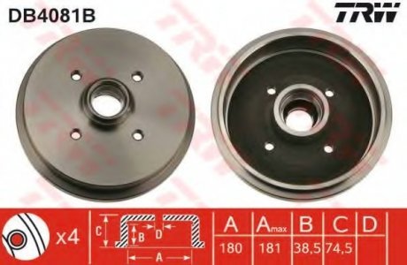 Тормозной барабан TRW DB4081B