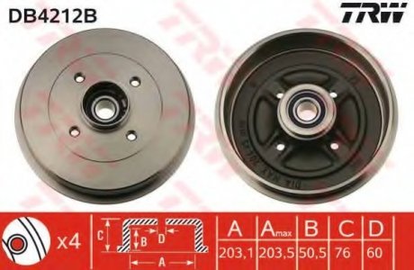 Тормозной барабан TRW DB4212B