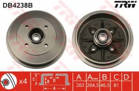 Тормозной барабан TRW DB4238B