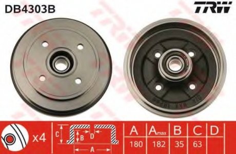 Тормозной барабан TRW DB4303B