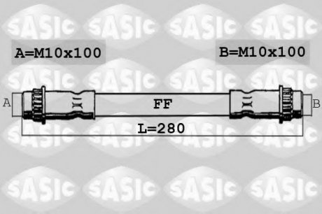 Тормозной шланг SASIC SBH0286 (фото 1)