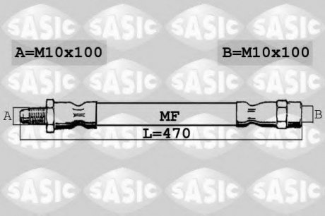 Тормозной шланг SASIC SBH0180 (фото 1)