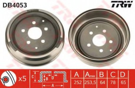 Тормозной барабан TRW DB4053