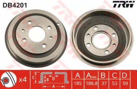 Тормозной барабан TRW DB4201