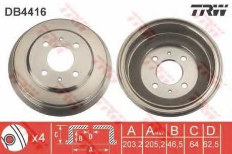 Тормозной барабан TRW DB4416