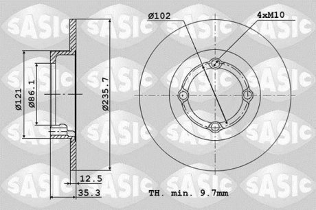 Тормозной диск SASIC 6106111