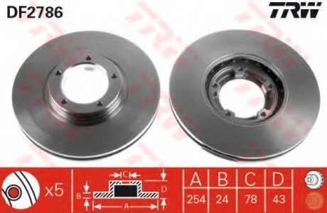 Тормозной диск TRW DF2786